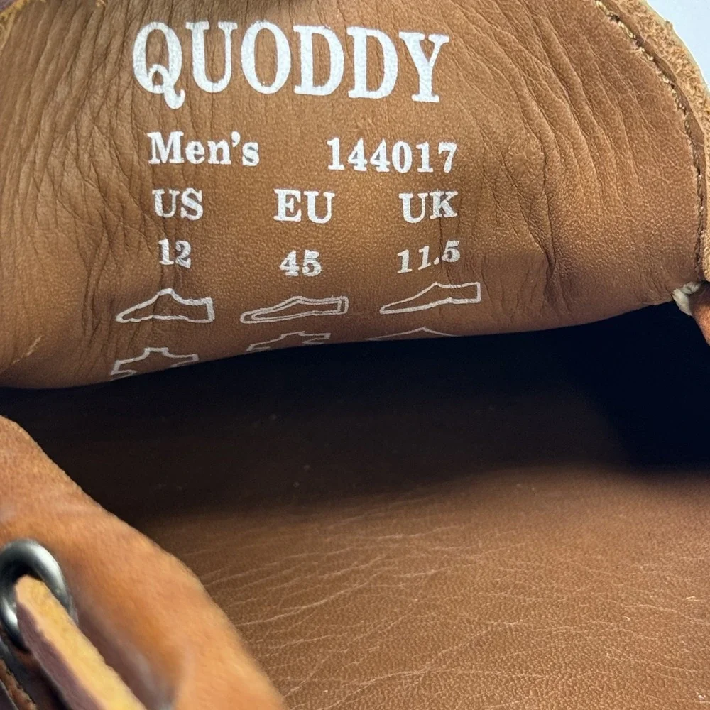 Quoddy Classic Canoe Shoe Men's US 12 Whiskey Leather Camp Moc Moccasins 144017